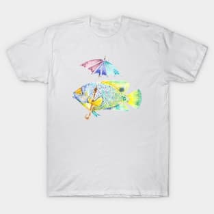 Angel Fish with Umbrella T-Shirt